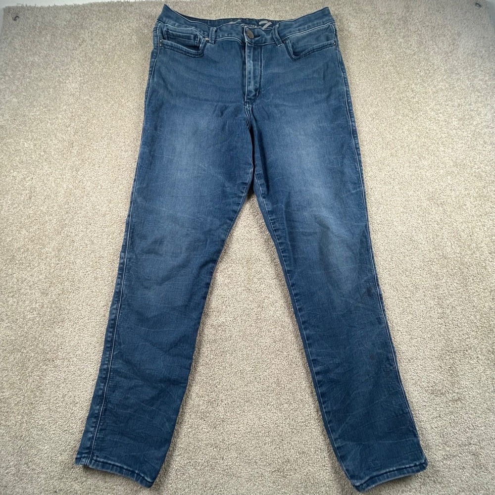 Seven7 Women High Rise Skinny Jeans Blue Denim Medium Wash Size 14